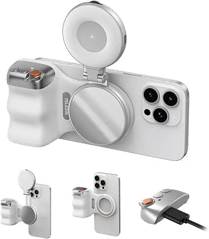 TELESIN Magnetic Camera Grip & LED Selfie Light – Pro Content Creator Bundle