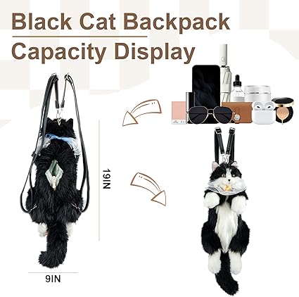 Stuffed Cat Plush Backpack | حقيبة ظهر قطيفة على شكل قطة